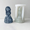 DIY 3D Goddess Girl with Animal Figurine Statue Silicone Molds DIY-G081-01D-1