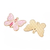 Breast Cancer Awareness Ribbon Zinc Alloy Enamel Pendants ENAM-I079-02G-02-2