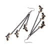 Halloween Themed Bat Alloy Enamel Dangle Earrings EJEW-JE06071-4