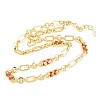 7MM Brass Pave Cubic Zirconia Figaro Chain Necklaces NJEW-D324-05G-01-3