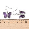 Natural Amethyst Brass Dangle Earrings EJEW-M081-01P-05-3