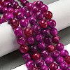 Faceted Natural Fire Crackle Agate Beads Strands G-F447-12mm-H05-2