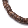 Natural Coconut Disc Stretch Bracelets for Women Men BJEW-JB10255-3