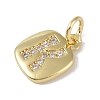 Rack Plating Brass Micro Pave CLear Cubic Zirconia Charms KK-E110-14G-K-2