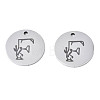 Non-Tarnish 304 Stainless Steel Charms STAS-T059-26P-F-2