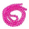 Frosted Transparent Glass Bead Strands X1-GLAA-P065-8mm-11-5