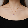 Stainless Steel Pace Purple Cubic Zirconia Birthstone Zodiac Aquarius Pendant Necklaces for Women ZA6688-3-4