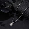 1Pc Stainless Steel Letter Rectangle Pendant Necklaces NJEW-LP0001-34Q-P-3