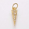 Brass Micro Pave Cubic Zirconia Charms KK-P134-16G-1