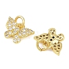Brass Micro Pave Clear Cubic Zirconia Charms KK-D218-26G-05-2