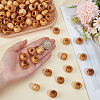 100Pcs Wood European Beads WOOD-PA0001-77-3