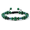 Round Synthetic Malachite Braided Beaded Bracelets XM7085-6-1