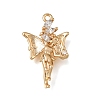 Brass Micro Pave Clear Cubic Zirconia Pendants CU-K001-19G-1