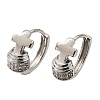 Cross Brass Micro Pave Cubic Zirconia Hoop Earrings KK-CBAEEA8-37P-4