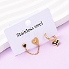 304 Stainless Steel Heart Stud Earring & Hoop Earring Sets EJEW-K268-93G-01-2-1