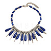 Exaggerated Resin Teardrop & Alloy Cone Bib Necklaces with CCB Plastic Beads for Women WG818CC-02-2