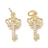 Brass Micro Pave Clear Cubic Zirconia Charms ZIRC-Q024-13G-2