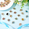 32Pcs 8 Colors Glass Connector Charms GLAA-AR0001-31-5