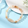 Natural Mixed Stone Round and Oval Beaded Stretch Bracelets BJEW-JB14485-2