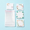 40Pcs 4 Styles Square Floral Paper Hair Clip Display Cards DIY-FS0004-22-1
