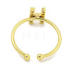 Rack Plating Brass Open Cuff Rings for Women RJEW-F162-02G-H-3