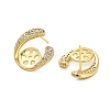 U-Shaped Brass Micro Pave Clear Cubic Zirconia Stud Earring Findings KK-D102-10G-2