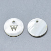 Natural White Shell Mother of Pearl Shell Charms X-SSHEL-N036-053W-1