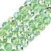 Electroplate Transparent Glass Beads Strands GLAA-H040-01A-1