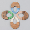 Opaque Resin & Walnut Wood Pendants RESI-S389-014A-C-1