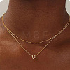 Brass Double Layer Small Letter Pendant Necklaces for Women WG025FC-26-1