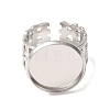 Woven Bezel 304 Stainless Steel Cuff Ring Components SA-CBAD8FA-01P-05-2