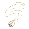Brass Clear Cubic Zirconia Nossa Senhora Aparecida Pendant Necklaces for Women LS-NJEW-M009-05G-A-2