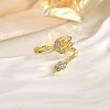 Brass Micro Pave Cubic Zirconia Cuff Open Rings FS-WG4357C-06-1