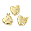 Brass Pave Cubic Zirconia  Pendants KK-Z028-02G-1