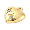 Brass Micro Pave Cubic Zirconia Charms KK-A240-21G-2