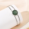 Non-Tarnish 304 Stainless Steel & Natural Gemstone Cuff Bracelets for Women BJEW-JB14123-01-5