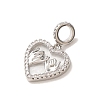 Brass Micro Pave Clear Cubic Zirconia European Dangle Charm CU-CBA9AB3-34P-2
