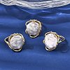 Brass Cuff Open Rings for Women RJEW-D344-02G-1