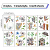 8 Sheets 8 Styles PVC Waterproof Wall Stickers DIY-WH0345-127-2