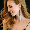 7 Pairs 7 Colors Aluminum Mesh Sequin Rhombus Dangle Earrings for Women EJEW-AN0001-71-5