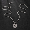 Vintage 304 Stainless Steel Rectangle with Tree of Life Pendant Necklaces for Women WGD5697-02-1