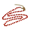 304 Stainless Steel with Glass Faceted Rondelle Bead Handmade Link Chain Birth Stone Necklaces for Women NJEW-G195-01G-02-4