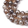 Electroplated Natural Agate Beads Strands G-B191-A07-6mm-12-3