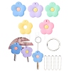 5 Colors Flower Silicone Key Cover Cap Keychains AJEW-DJ0005-51-1
