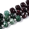 Natural Fuchsite & Garnet & White Moonstone Beads Strands G-T144-20B-01-4