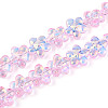 Transparency Electroplate Glass Beads Strands GLAA-T023-38A-04-1