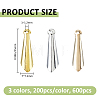 600Pcs 3 Colors Iron Pendants FIND-FH0018-01-2