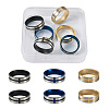 Crafans 6Pcs 3 Colors Stainless Steel Plain Band Rings RJEW-CF0001-03-9