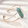 Women's Synthetic Cuff Bangles BJEW-L719-01G-05-3