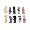 10Pcs 5 Colors 12 Constellation Natural Citrine & Natural Obsidian & Fluorite & Amethyst & Strawberry Quartz Pendants PALLOY-JF02839-02-1